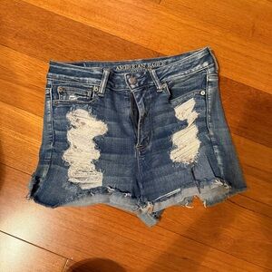 American Eagle Outfitters Ripped Blue Jean Shorts